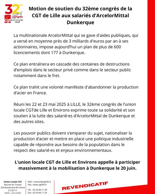 Du métal sans Mittal ! Appel à rassemblement à Dunkerque