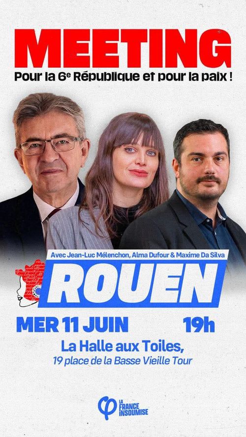 Meeting JL Mélenchon, A Dufour, M Da Silva